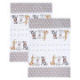 SPOTTED DOG GIFT COMPANY Torchon Cuisine Lot de 2, Torchons à Vaisselle au Mignon Chien Imprimé, 100% Qualité Coton Absorbant, I