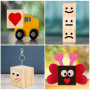 Belle Vous Cube en Bois (Lot de 20) - Petits Cubes en Bois Brut 5 x 5 x 5 cm - Cubes Bois de Pin Naturel - Cube Bois Bricolage, 
