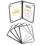 Belle Vous Protege Menu A4 - Lot 5 Porte Menu Restaurant 2 Page Double Face Style Américain - Pochette Menu Noires avec Coins Pr