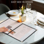Belle Vous Protege Menu A4 - Lot 5 Porte Menu Restaurant 2 Page Double Face Style Américain - Pochette Menu Noires avec Coins Pr
