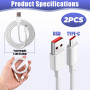 2 Pièces 120W USBC Cable, 1,5M 6A Câble USB Type C Charge Rapide pour Recharge, Câble Turbo de Charge Compatible avec 14/13/10T/