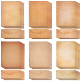Belle Vous Papier Vintage avec Enveloppes (Lot de 60) - 60 Papier Vieilli et 60 Enveloppes Assorties - Papier a Lettre Vintage P