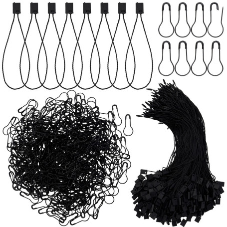 Belle Vous (Lot de 500) Attache Etiquette Noire en Nylon & Épingle Ampoule - Épingle de Sureté pour Étiquettes de Vêtements et T