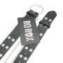 Ro Rox Reign Gothique Goth Grunge Punk Ceinture de PU avec Boucle Ronde et Chaîne - Noir