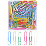 AvoDovA 100PCS Trombones Coloré, 50mm Moyen Trombones, Métal Paperclip avec Revêtement en Plastique, Coloré Papier Clips avec Bo
