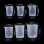 Pinsheng Lot de 6 Bécher Gradué en Plastique 50ml-500ml, Tasse à Mesurer en Silicone Verre Doseur Plastique Transparent pour Cui