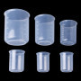 Pinsheng Lot de 6 Bécher Gradué en Plastique 50ml-500ml, Tasse à Mesurer en Silicone Verre Doseur Plastique Transparent pour Cui
