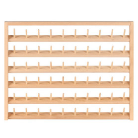 Kurtzy Support Bobine en Bois Mural 60 Bobines - Stand Organisateur avec Crochets Muraux - Debout ou Suspendu - Porte Bobine en 