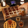 BELLE VOUS 12 Verres à Shot avec Plateau de Service en Bois Brûlé - 60 ml - Verre Shooter Transparent Base Solide - Porte Verre 