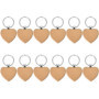 Porte Clé en Bois Coeur 12 Pièces à Graver, DIY pour la Gravure, la Peinture, le Lettrage - Cadeaux pour Couples, Partenaires, F