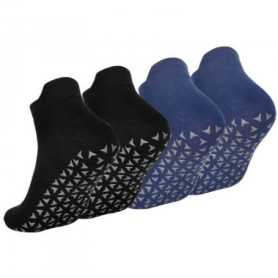 2 Paires Chaussettes Antidérapantes Chaussettes de Yoga Pilates Femme et Homme, Chaussette de Sport Coton pour Barre Ballet Fitn