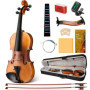 CAHAYA Ensemble Violon en Bois Massif: Violon 4/4 Fait Main avec Finition Mate, Table en Épicéa et Fond en Érable, Convient aux 