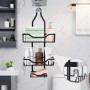 Azonelife Panier de Douche à Suspendre Sur la Tête, 3 Couches Étagère de Douche à Suspendre avec Crochet et Plateau de Savon Ran