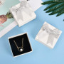 Wisebom 2 PCS Petit Boite Cadeau, Boite Bijoux Cadeau Carré, Ecrin Bijoux avec Nœud, Coffrets Cadeaux Bague Vide, Couvercle Boît