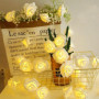 Jinlaili Guirlande Lumineuse Roses 20 LED à piles, 3 Mètres Chaude Blanche Guirlande led pour la décoration maison, Guirlande de