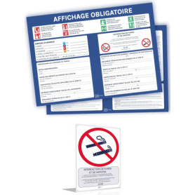 Affichage Obligatoire entreprise 2025 - Conforme au Code du Travail 2025 – Lot de 2 affiches adhésives (21x30cm) + 1 Affiche Int