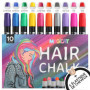 Magicat CRAIE DE CHEVEUX - 10 couleurs & 5 élastiques à cheveux - Pour anniversaire ou cadeaux pour filles I Couleur lavable I A