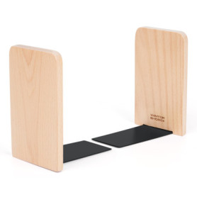 Winter Shore Presse Livre pour Étagères (Lot de 2) - Serre Livres en Bois de Hêtre pour Livres Épais, CDs, Disques Vinyles - Rob