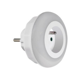 Perel Veilleuse LED avec prise et capteur crépusculaire, allumage automatique à la tombée de la nuit, choix entre trois couleurs