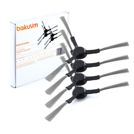 BAKUUM Lot de 4 brosses, balais latéraux, pour Xiaomi E12 E10. Pack de pièces de rechange et accessoires pour robot aspirateur