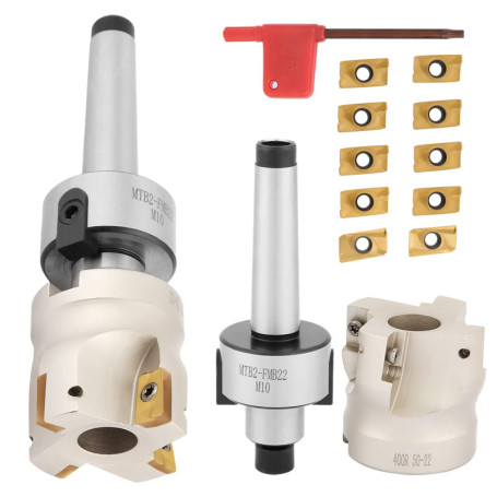 EVTSCAN - support de fraise en bout à 90 °, avec fraise à Face indexable de 3 ", Kit de 10 inserts en carbure, pour fraisage, pe