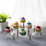 Support de Gâteau 3 Niveaux Risers de Gateau en Acrylique Support à Dessert en Demi Cercle pour Cupcakes Desserts Figurines Roug
