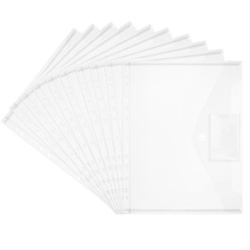 Carehabi 20 Pochette Plastique A4, Pochette Porte Transparente Porte Document avec 11 Trous pour Classification de Stockage de D