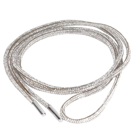 Strass Lacets Chaussures Rondes Pantalon Corde Ceinture Tête En Métal Cordon Cordon Remplacement pour Baskets À Capuche Pantalon