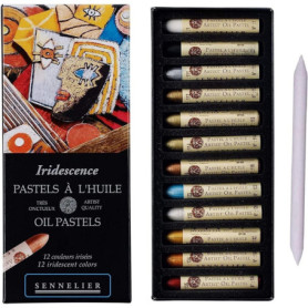 Sennelier Pastels à Huile Iridescent 12 Couleurs - Made in France ET ESTOMPE