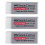 FABER-CASTELL Lot de 3 Gommes en plastique Dust-Free grise