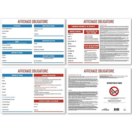 Affichage entreprise obligatoire 2025 Format A4-5 Pages - Design épuré