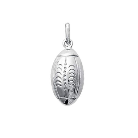 NKlaus Argent 925 Sterling Pendentif Chaîne Football Rugby Ball rhodié 5120