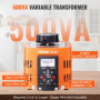 VEVOR Transformateur de tension variable automatique 500 VA, 1,7 A, entrée 230 V, sortie 0-300 V, régulateur de tension AC 4 fus