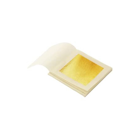 SIM GOLD LEAF Lot de 50 Feuilles d'or 45 mm X 45 mm 24 carats sur Base