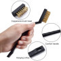Sohaon Lot de 6 petites brosses métalliques avec poils en acier inoxydable et laiton - Poignée incurvée pour le nettoyage des sc