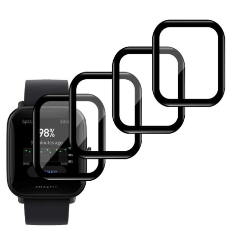 Quanen Electronic Protection D'écran pour Amazfit Bip U/Amazfit Bip U Pro, [4 pièces] Anti-Rayures, 3D Couverture Totale, Bubble