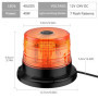 40W Gyrophare LED Orange, Justech 40 LEDs Gyrophare Magnétique E-Mark IP67 Étanche pour 12V/24V VéhiculePhare d'Avertissement Cl