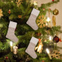 Feelava Bas de Noël en Toile de Jute 6 pièces, Sacs de Noël Suspendus Bas de Noël Vacances Arbre de Noël cheminée Ornements Susp