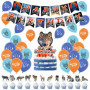 Deco Anniversaire Loup Anniversaire Décorations Loup Ballons Anniversaire Loup Décorations Gâteaux Wolf Bannière Anniversaire Wo