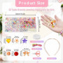 VGECEE Kit Perles pour Bracelet Multi-Forme, Kit Fabrication Bijoux en Acrylique Perles pour Bracelet Enfant Pastel 32 Grilles, 