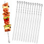 Homealexa Lot de 20 Brochettes à Viande en Acier Inoxydable pour Barbecue, Brochettes en métal Plat 38 cm