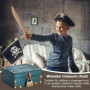 HOMURY Coffre au trésor en bois vintage avec serrure à combinaison, coffre au trésor de pirate, coffre au trésor pour anniversai