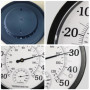 Nizirioo Grand thermomètre 2 en 1 pour l'intérieur et l'extérieur - Analogique - 25,4 cm - Avec hygromètre - Facile à lire - The