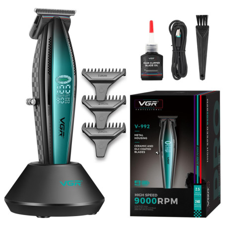 VGR 992 Tondeuse à Cheveux Professionnelle pour Homme Tondeuse à Cheveux sans Fil Polyvalente pour Poils de Barbe Lame en T Tond