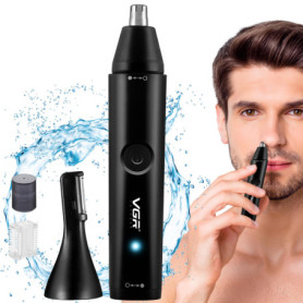 VGR Tondeuse Nez et Oreille 2 en 1 pour Homme - Fixation Sourcils/Corps - Étanchéité IPX5 - Batterie rechargeable de 150 min - É