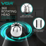 VGR Tondeuse Nez et Oreille 2 en 1 pour Homme - Fixation Sourcils/Corps - Étanchéité IPX5 - Batterie rechargeable de 150 min - É