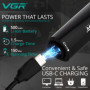 VGR Tondeuse Nez et Oreille 2 en 1 pour Homme - Fixation Sourcils/Corps - Étanchéité IPX5 - Batterie rechargeable de 150 min - É