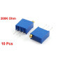 sourcingmap Réglable Résistance 200 K Ohm 3296/tondeuse Pot potentiomètre 10