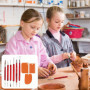 CVDYWDJIE 6 Outils De Sculpture avec Manche en Bois Et 3 Grattoirs De Sculpture en Argile, Accessoires en Argile pour Bricolage,