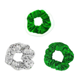 3 Pièces Élastiques À Cheveux Verts, Élastiques À Cheveux Rétro, Élastiques À Cheveux Brillants, Accessoires Pour Cheveux De Mod